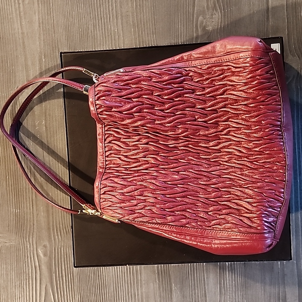 Coach Burgundy bucket purse